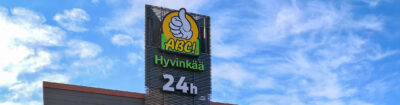 Hyvinkään huoltoasema ABC:n kyltti